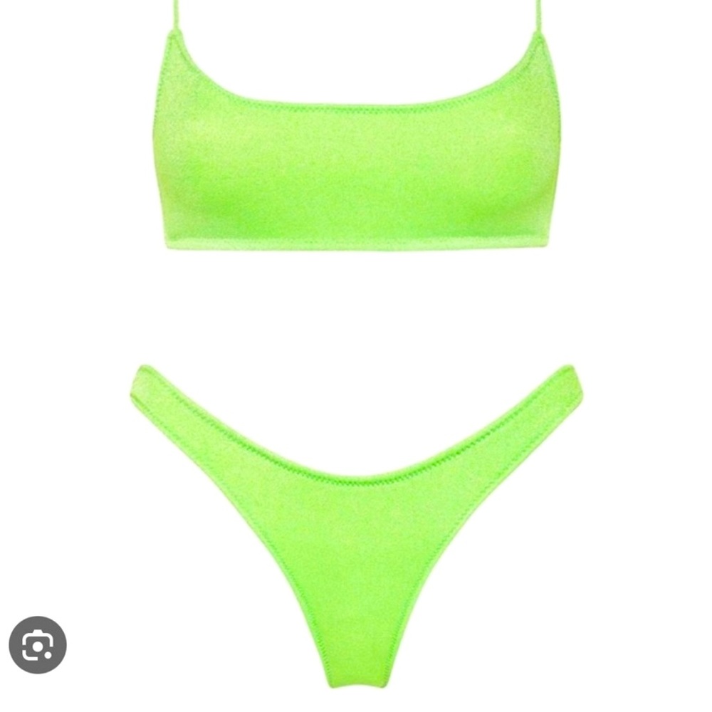 Triangl Bikini Mica Lime Sparkle M Bottom S Top